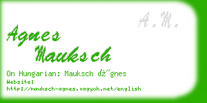 agnes mauksch business card